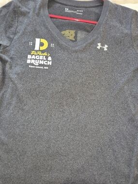 Under Armour Dark Gray Tee with Yellow & White Bagel Graphic
